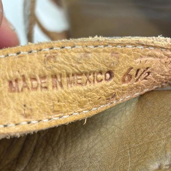 Bed Stu Henna Women's Sandals US 6.5 Brown Strappy Woven Leather Studded Slide - Picture 10 of 11